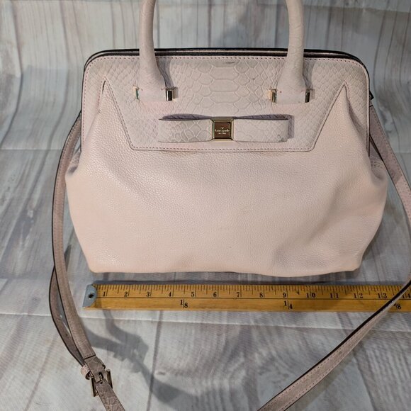 Kate Spade New York Pink Rivas Street Bilson Top Trim Leather Satchel Handbag - Picture 6 of 16